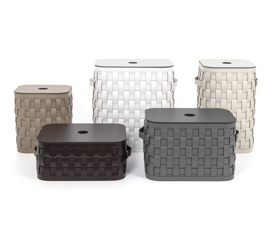 Tall rectangular laundry outlet basket